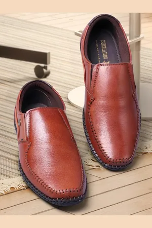 Buckaroo Men Textured Leather Slip-On Loafers
