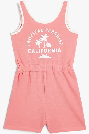 Koton Girls Tyography Printed Pure Cotton Jumpsuit