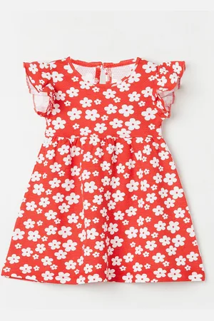 Lifestyle Infants Floral Printed Flutter Sleeves Fit & Flare Dress