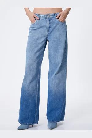 Koton Women Straight Fit Low-Rise Clean Look Light Fade Pure Cotton Jeans
