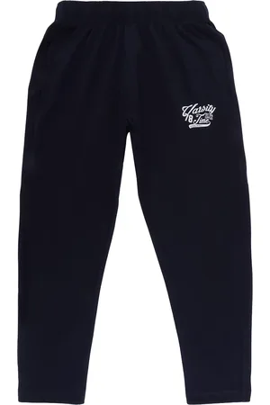 DYCA Boys Navy Blue Solid Cotton Track Pants