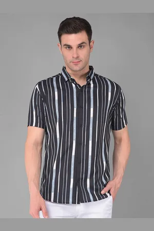 Cobb Men Slim Fit Opaque Striped Casual Shirt
