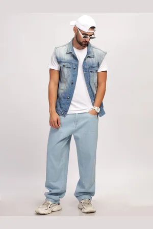 HERE&NOW Men Mid-Rise Pure Cotton Baggy Loose Relaxed Fit Jeans