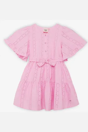 Ed-a-Mamma Girls Flared Sleeve Fit & Flare Dress