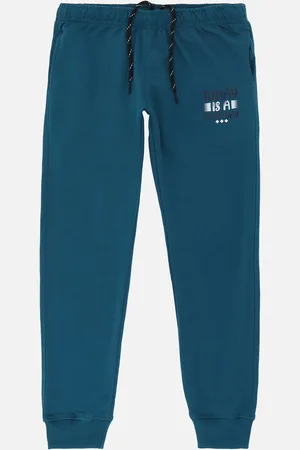 DYCA Boys Blue Solid Cotton Joggers