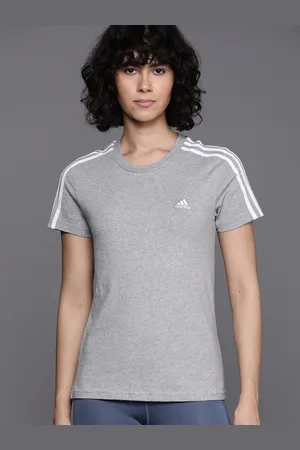 adidas Women Pure Cotton Essentials Slim Fit 3-Striped T-shirt