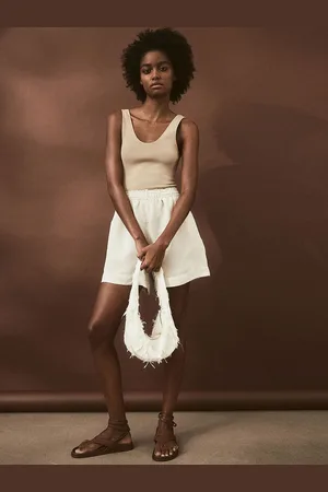 H&M Women Linen-Blend Pull-On Shorts