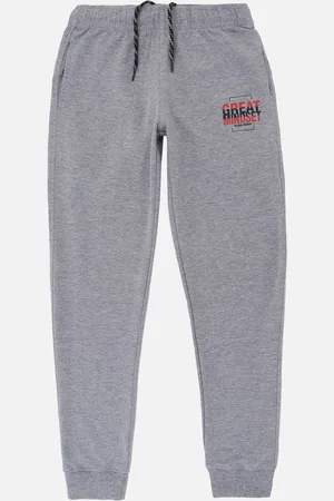 DYCA Boys Grey Melange Solid Cotton Joggers