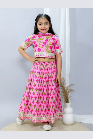Ka-mee Girls Printed Ready to Wear Lehenga & Choli With Dupatta
