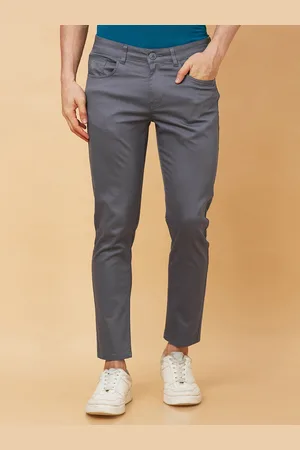 Being Human Men Mid Rise Solid Cropped Fit Chinos Trousers