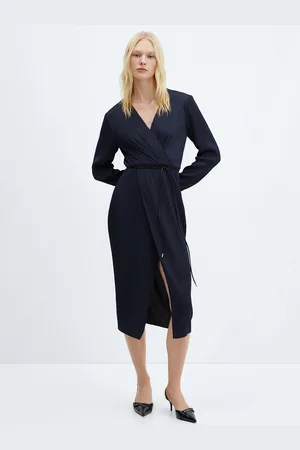 MANGO Women Midi Wrap Dress