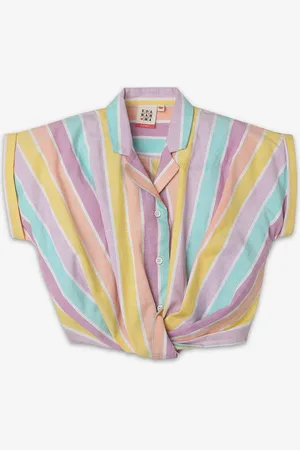 Ed-a-Mamma Striped Extended Sleeves Cotton Shirt Style Top
