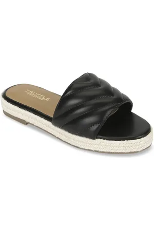 Truffle Collection Women Black Open Toe Flats