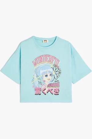 Koton Girls Graphic Printed Pure Cotton Casual T-shirt