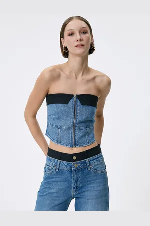 Koton Strapless Cotton Tube Top