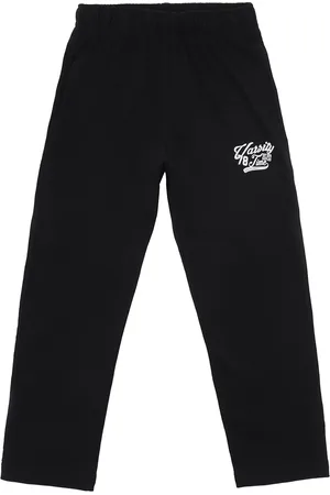 DYCA Boys Black Graphic Printed Cotton Track Pants