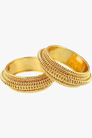 Adwitiya Collection Set of 2 Gold-Plated Stone Studded Bangles