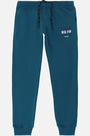 DYCA Boys Blue Solid Cotton Joggers