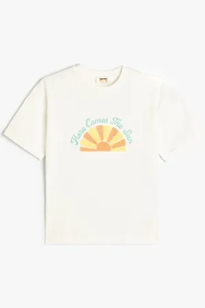 Koton Girls Graphic Printed Pure Cotton Casual T-shirt