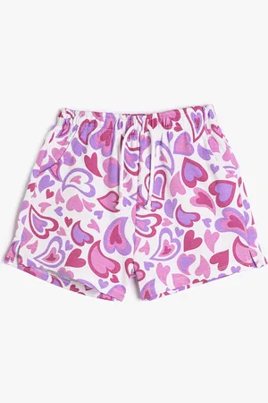Koton Girls Conversational Printed Pure Cotton Shorts