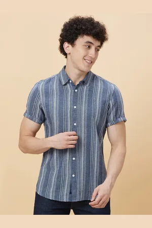 Being Human Slim Fit Striped Spread Collar Short Sleeves Casual Shirt