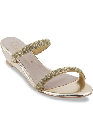 Catwalk Embellished Two Strap Wedges