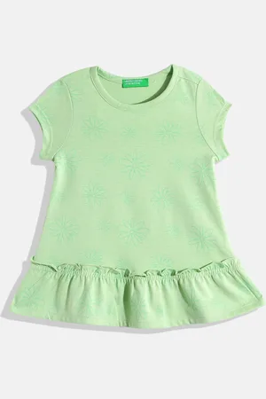 Benetton Girls Floral Printed A-Line Dress
