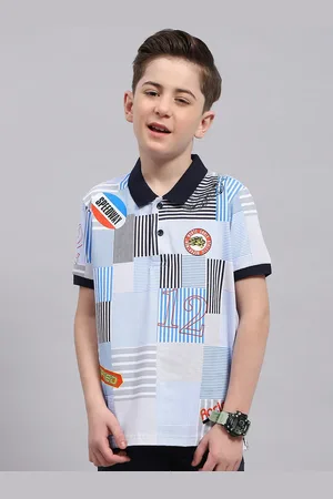 Monte Carlo Boys Striped Polo Collar Casual T-shirt
