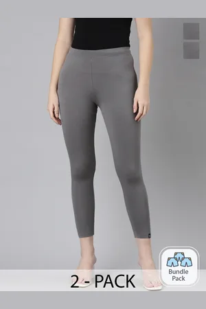 Twin Birds Pack Of 2 Women Solid Skinny Fit High Ankle Cropped Leggings