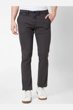 SPYKAR Men Slim Fit Mid Rise Cotton Trousers
