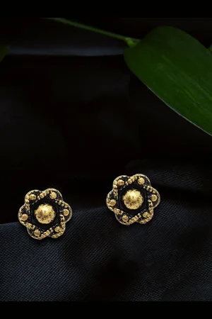 Comet Busters Gold-Plated Floral Stud Earrings