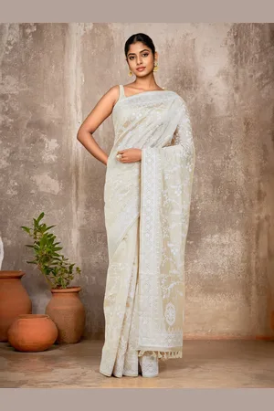 Soch Paisley Embroidered Tussar Saree