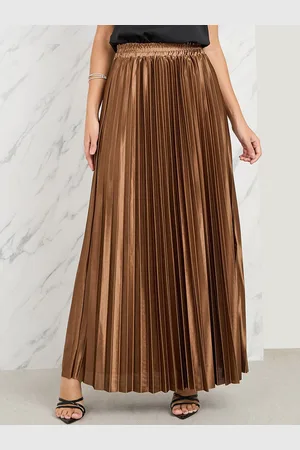 Styli Accordion Pleated A-Line Maxi Skirt