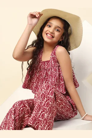 BAESD Girls Printed Top With Pyjamas