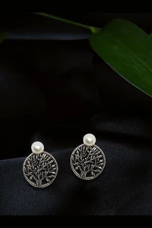 Comet Busters Silver-Plated Contemporary Studs Earrings