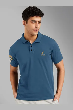 Eyebogler Men Polo Collar Applique T-shirt