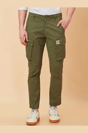 Being Human Men Mid-Rise Plain Cotton Slim Fit Cargos Trouser