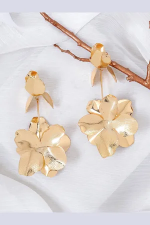 Joker & Witch Aconitum Gold-Plated Floral Drop Earrings