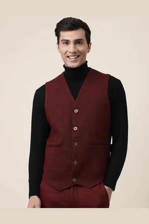 Fabindia Men Woolen V-Neck Waistcoat