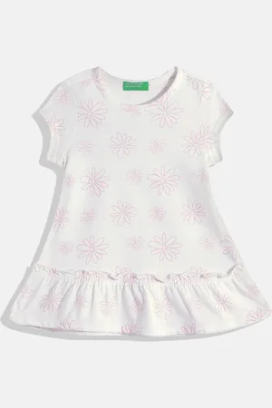 Benetton Girls Floral Printed A-Line Dress