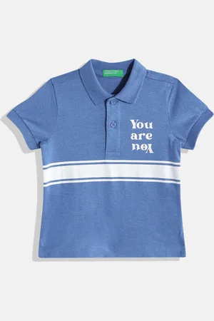 Benetton Boys Striped Polo Collar T-shirt