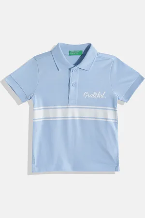 Benetton Boys Striped Polo Collar T-shirt