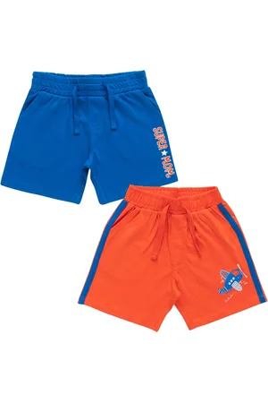 Juscubs Boys Pack Of 2 Solid Outdoor Shorts With Drawstring Closure