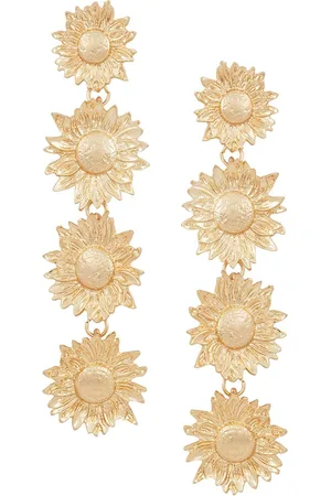 Joker & Witch Gold-Plated Floral Shape Drop Earrings