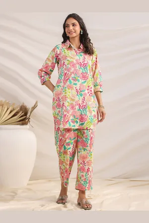 Janasya Women Cotton Floral Regular Co-ord Set