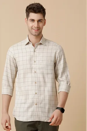 Linen Club Men Contemporary Grid Tattersall Checks Opaque Checked Casual Shirt