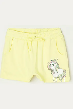 Lifestyle Girls Graphic Printed Mid-Rise Cotton Regular Shorts