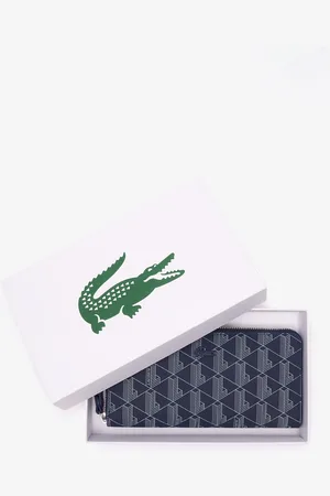 Lacoste Women Geometric Textured Zip Around Wallet