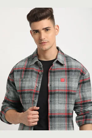 The Bear House Men Checkered Relaxed Fit Shacket