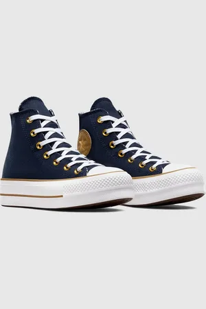Converse Women Chuck Taylor All Star Lift Platform Herringbone Stripe High Top Sneakers